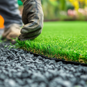 Synthetic Turf Installation over Crushed Concrete